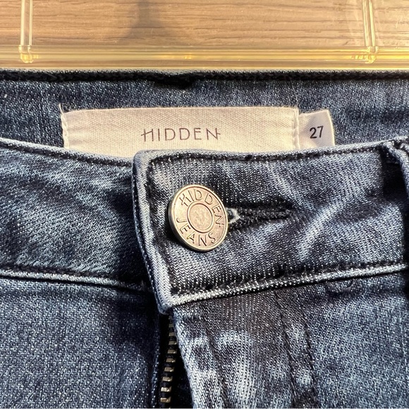 Hidden Happi Flare Frayed Split Hem Jeans Size 27 - Picture 4 of 6